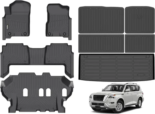 Miniatura 154 de Tapetes de piso para todo clima y forro de carga con respaldo para Chevrolet Suburban de 7 asientos 2021-2025 / GMC Yukon XL de 7 asientos