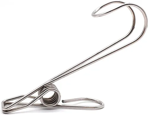 Miniatura 6 de 20 clips de acero inoxidable de cola larga con ganchos, alfileres para ropa, clip de papel para carpeta de alambre de metal, clips universales
