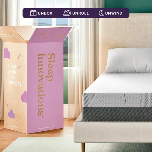 Miniatura 6 de Sleep Innovations - Skylar 8" colchón de espuma con efecto memoria, Espuma, Blanco