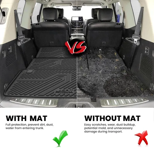 Miniatura 3 de LASFIT Tapete de carga y respaldo para Nissan Armada/Infiniti QX80 2019-2024, TPE para todo tipo de clima, ajuste personalizado, fácil de limpiar
