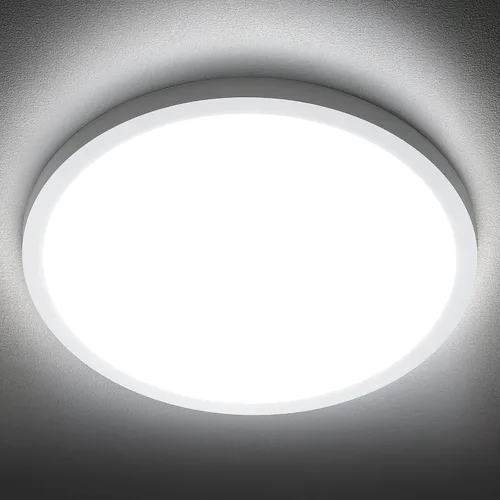 Miniatura 13 de SunRider Lámpara LED de techo empotrada, 3000 K, blanco cálido, 2400 lm, luces de techo planas redondas de 12 pulgadas y 24 W, equivalente a 240 W