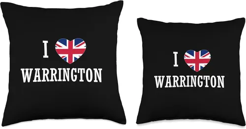 Miniatura 3 de English Towns Cities Counties Home Town Nostalgia I Love Warrington England Union Jack Flag Heart - Almohada inglesa, 16 x 16 pulgadas, multicolor