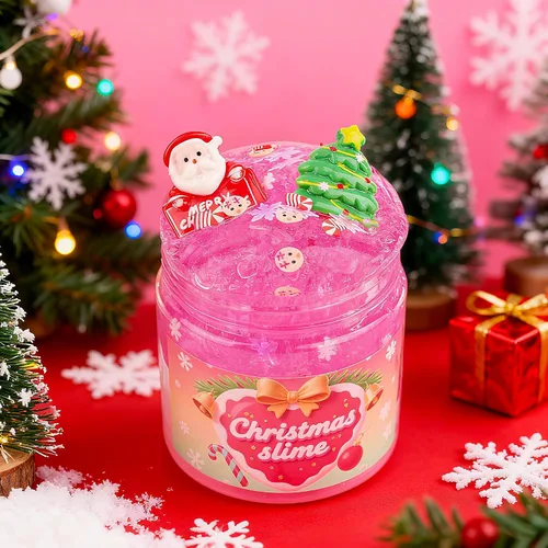 Miniatura 4 de Slime de Cristal de Navidad Rosa y Verde de 2 Paquetes para Niños, Slime para Medias de Navidad para Niños - Kit de Juguetes de Slime, Regalos