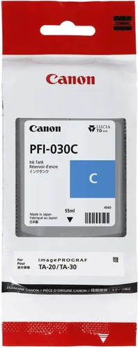 Canon Tinta cian 180.4 ft (PFI-030C) para Canon imagePROGRAF TA-20 y TA-30