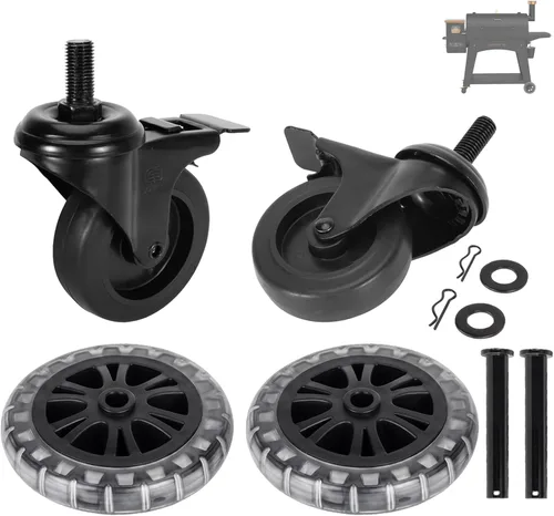 Miniatura 7 de Paquete de 2 ruedas de parrilla y accesorios de repuesto para parrilla Coleman LXE Roadtrip, rueda de parrilla de 6 pulgadas para Coleman Grill
