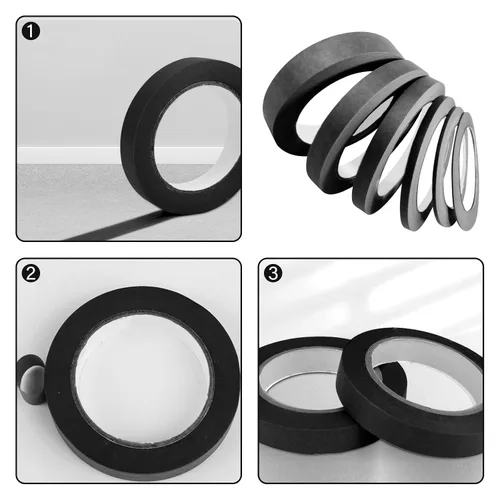 Miniatura 4 de 6 Rollos de Cinta de Línea Fina 1/16, 1/8, 1/5, 2/5, 1/2, 3/4 Pulgada x 50 Yardas Cinta de Enmascaramiento de Línea Fina Cinta Adhesiva para Pintura