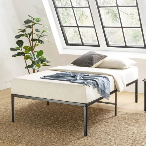 Miniatura 12 de Base de cama metálica de 18 pulgadas Best Price Mattress, con listones de acero de alta resistencia, color blanco, tamaño King