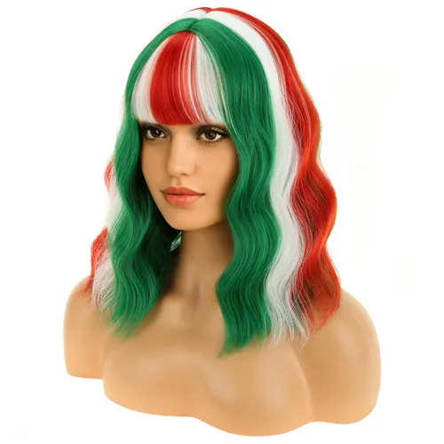 Miniatura 49 de BERON 14 Inches Ash Blonde Wig with Bangs Short Curly Wig Short Ash Blonde Bob Synthetic Wigs for Women Daily Halloween Party or Cosplay Hairnet