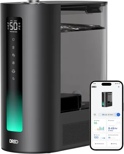Dreo - Humidificador de 6L para dormitorio, rociada inteligente cálida y fría para habitación grande, tiempo de funcionamiento silencioso de 60