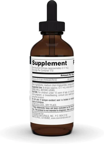 Miniatura 3 de Source Naturals Vitamina D-3 Gotas Líquidas 2000 iu Apoya la salud ósea e inmunológica* - 1 onza líquida