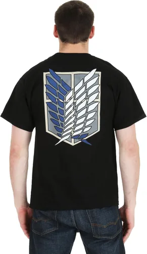 Miniatura 3 de Ripple Junction Attack on Titan Men's Short Sleeve T-Shirt Front & Back Graphic Survey Corps Emblem Officially Licensed