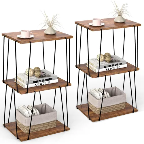 Miniatura 6 de KJGKK Mesa auxiliar alta, mesa auxiliar pequeña, mesa decorativa de 29 pulgadas de alto, mesita de noche para sala de estar, dormitorio y oficina
