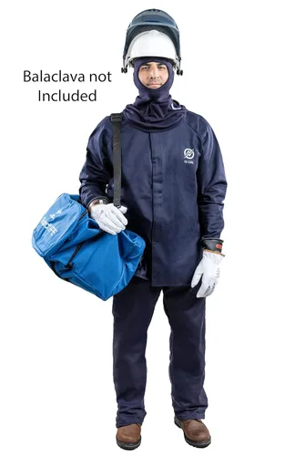 Miniatura 4 de National Safety Apparel KIT2SC11SM11 ArcGuard - Kit de flash de arco ultra suave con abrigo corto y babero en general, 12 calorías, pequeño
