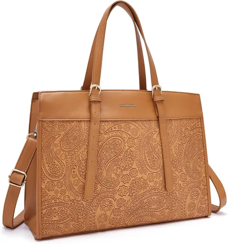 Miniatura 9 de Missnine Bolsa Tote para Laptop para Mujeres 15.6 Pulgadas, Bolsas de Trabajo de Cuero, Cartera de Computadora para Maestras, Maletín, Bolso de Mano