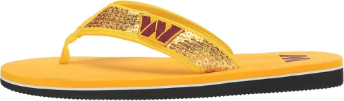 Miniatura 7 de FOCO Womens NFL Team Logo Sequin Strap Sandals Flip Flops