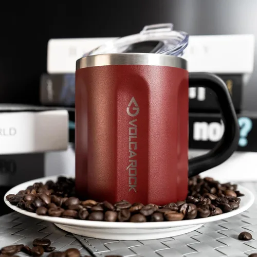Miniatura 7 de Taza de café de acero inoxidable con asa, taza de viaje de 16 oz con aislamiento de doble pared, vaso con tapa deslizante, excelente taza de té