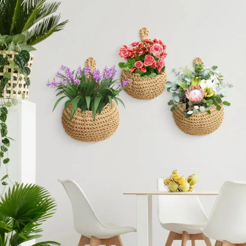 Miniatura 6 de Cesta colgante de frutas para cocina, cesta de frutas para colgar en la pared, cesta de frutas y verduras tejida a mano, cesta colgante de yute