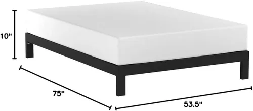 Miniatura 11 de Mellow Base de cama de metal resistente de 10 pulgadas, soporte de listones de madera, base de colchón (no necesita somier), matrimonial, color negro