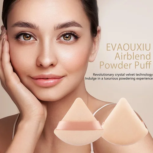 Miniatura 3 de EVAOUXIU - 2 piezas de polvo triangular para polvo facial, esponja suave de felpa, esponja cosmética de terciopelo, herramientas de maquillaje de 2