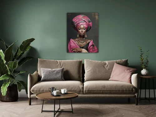 Miniatura 291 de Arte de pared afroamericano, decoración de rey y reina bailarín negro para sala de estar, arte de pareja de amor negro para dormitorio, lienzo