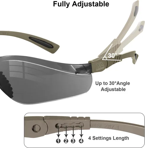 Miniatura 3 de xaegistac Gafas de tiro antivaho, protección ocular para el campo de tiro, lentes de seguridad ajustables con estuche rígido con cremallera Marco