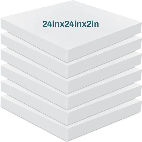 Miniatura 18 de Frienda Paquete de 6 Cojines de Espuma de Alta Densidad para Tapicería de 2" X 18" X 18" Cojín Cuadrado Blanco de Repuesto para Asiento o Uso