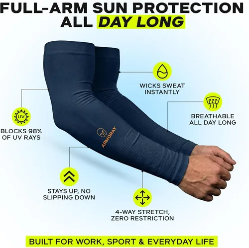 Miniatura 2 de ARMORAY Mangas de brazo para hombres y mujeres, UPF 50, manga de compresión deportiva de enfriamiento para baloncesto, golf, correr, cobertura