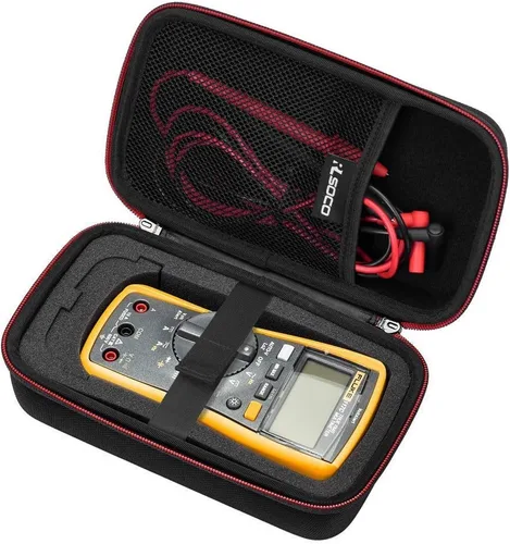 Miniatura 9 de RLSOCO Funda de transporte para multímetro digital Fluke 15B+/17B+/117/107/115/116/101/179/106/113/177/114/178/233 y más - cremallera amarilla