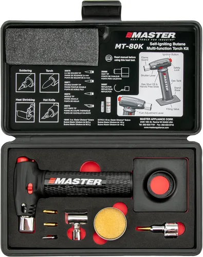 Miniatura 5 de Master Appliance GT-70 Soplete Industrial Profesional de Butano, Recargable de Butano, Anti-Resplandor, Llama Grande Ajustable con Tanque de Metal