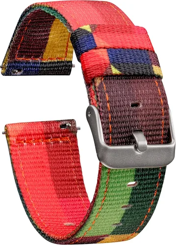 Miniatura 18 de GadgetWraps Correa de reloj de nailon con pasadores de liberación rápida compatible con Gizmo Watch, Samsung, verde esmeralda guijarro, 0.787 in