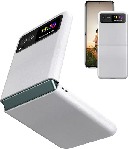 Miniatura 9 de Funda delgada para Moto Razr 2023, parte trasera de policarbonato duro, sensación esmerilada, soporte de carga inalámbrica, ligera, a prueba de Negro