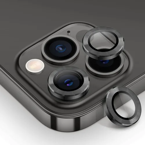 Miniatura 11 de Tensea Protector de lente de cámara para iPhone 13 Pro, iPhone 13 Pro Max, protector de pantalla de vidrio templado 9H, anillo individual de metal