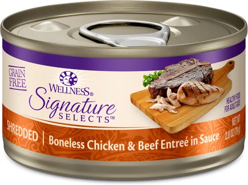 Miniatura 29 de Wellness CORE Signature Selects - Alimento húmedo enlatado triturado para gatos adultos, natural, rico en proteínas, sin granos, receta de entrada