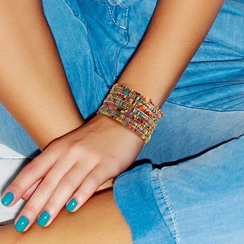 Miniatura 2 de Pulsera de oro con lentejuelas multicolores lentejuelas estilo bohemiaSPUNKYsoul