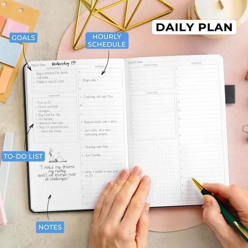 Miniatura 3 de Legend Planner Diario durante 3 meses – Planificador mensual semanal y diario sin fecha para alcanzar objetivos. Organizador y diario de Negro