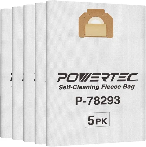 POWERTEC P-78293 Bolsas de filtro para Makita 5PK, para Makita VC4710, VC3511L Extractor de polvo húmedo/seco, bolsas de vacío de repuesto, bolsas