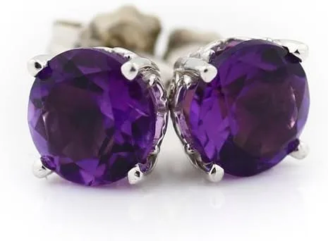 Miniatura 2 de Aretes de oro blanco macizo de 14 quilates, 0.236 in redondos cada uno