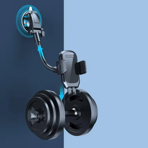 Soporte de teléfono para automóvil, soporte de cuello de cisne para parabrisas de salpicadero con brazo flexible de 14.961 in y ventosa fuerte, para
