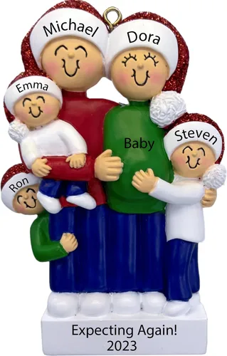 Miniatura 8 de Adorno de Navidad para bebé en espera personalizado 2025 – Adorno personalizado para anuncio de embarazo, recuerdo para la familia, decoración