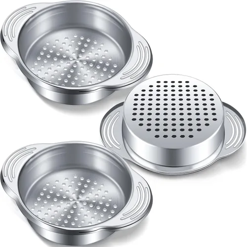 Patelai Colador de latas de atún de acero inoxidable, tamiz de alimentos, tapa de prensa de metal, colador de enlatado, filtro de atún para frijoles