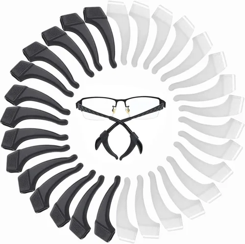 Miniatura 11 de MOLDERP Agarres para Orejas de Anteojos - 21 Pares Antideslizantes para Gafas, Cómodas Puntas de Patillas de Silicona Elástica, Retenedor de Manga