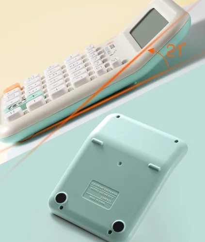 Miniatura 7 de UNIONE Calculadora Panda con LCD brillante, escritorio portátil de doble alimentación. Color. Negocios, oficina, escuela secundaria... (beige)