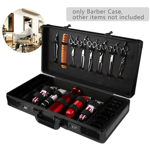 Miniatura 2 de TFCFL Estuche de peluquero profesional, kit de herramientas de peluquería negra, caja de herramientas portátil para estilista de viajes con Negro MM