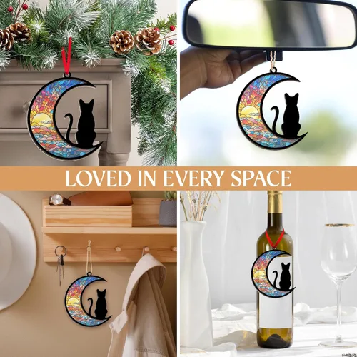 Miniatura 7 de AXIARA Adornos Navideños Regalos para Amantes de los Gatos - Adorno Navideño de Doble Capa para Decoraciones del Árbol - Regalos para Amantes