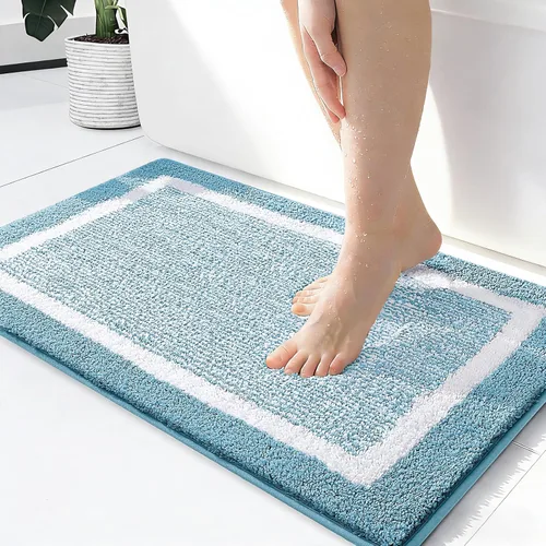 Miniatura 88 de OLANLY Alfombras de baño 24x16, tapete de baño de microfibra extra suave y absorbente, antideslizante, lavable a máquina, alfombra de baño esponjosa