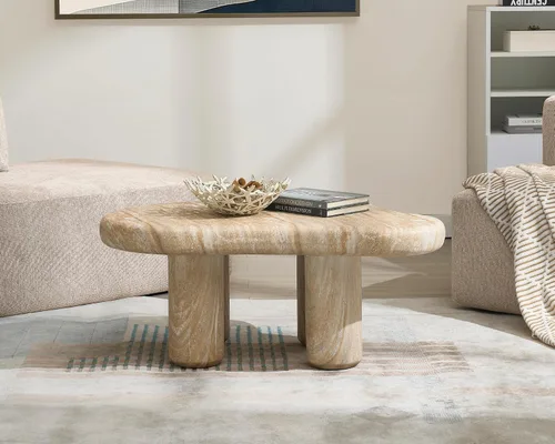 Miniatura 6 de Mesa de centro moderna de piedra para sala de estar, sofá de nube de mármol sintético, mesa central para apartamento/dormitorio/oficina (ónix miel)