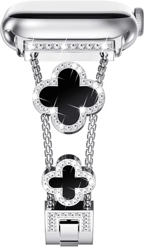 Miniatura 27 de NewWays for Apple Watch Band Series 11 10 46mm 42mm Series 9/8/7 41mm 45mm Series 6/5/4 40mm 44mm Series 3 42mm 38mm Women, Sparkling Bling Diamonds