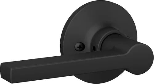 Miniatura 4 de Palanca recta con manija de puerta simulada de moldura redonda, acabado negro mate, paquete de 4