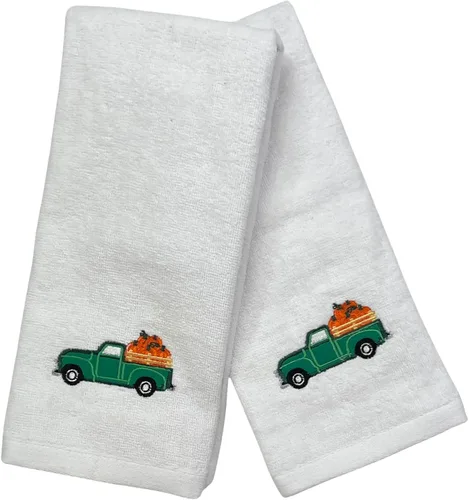 Miniatura 17 de Serfina Home Harvest - Toallas de mano para baño, diseño bordado de hojas de otoño grises y grises, 100% algodón, 16 x 25 pulgadas, juego de 2 piezas
