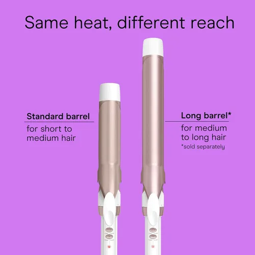 Miniatura 3 de Conair Rizador de cerámica doble de 1 ¼ pulgada, barril de 1 ¼ pulgada crea rizos sueltos, rizador de pelo para uso en cabello medio y largo